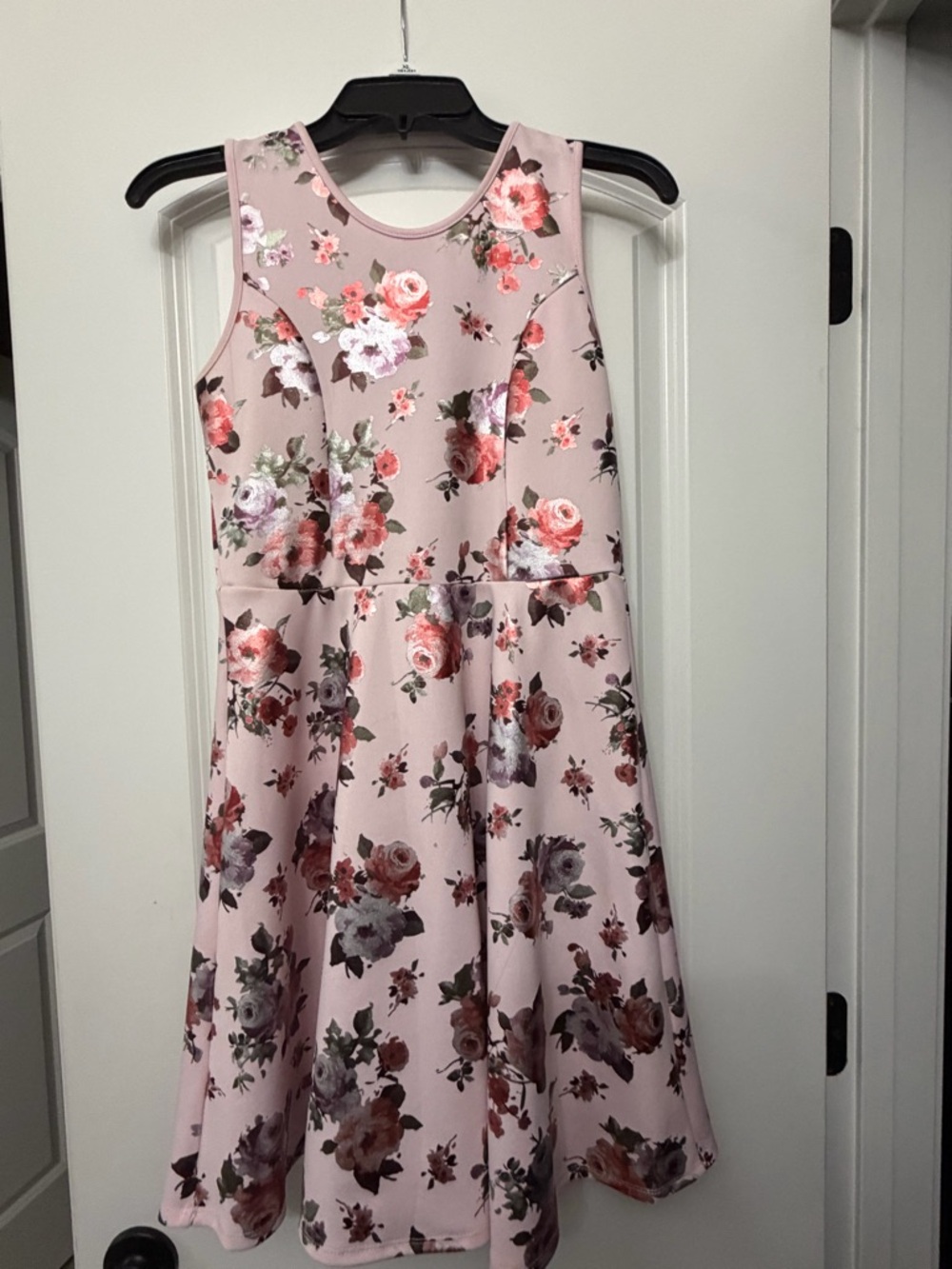 Pink Floral Fit-and-Flare Girls' Dress